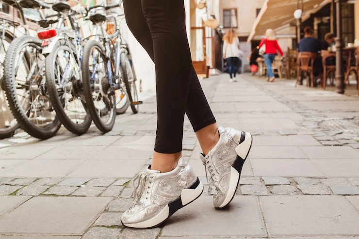 Fall Layering with White Sneakers